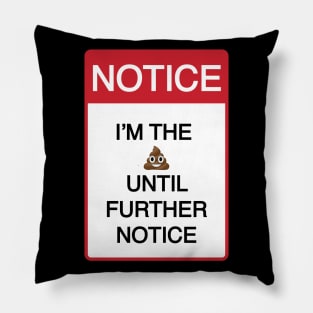 Funny I'm the Sh%T Until Further Notice Pillow