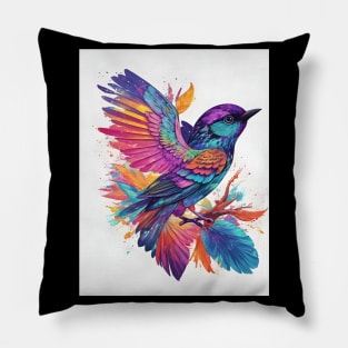 Bright Whimsical Bird Pillow