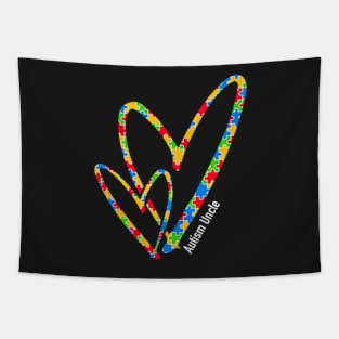 Autism Uncle Autism Awareness Puzzle Piece Heart Tapestry