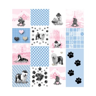 Dog Lovers Patchwork Pattern T-Shirt