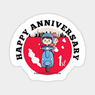 1st Happy Anniversary Magnet