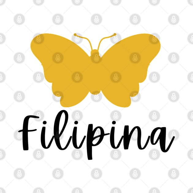 Yellow butterfly Filipina word Pinay pride by CatheBelan