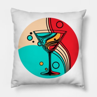 Martini glass with cocktail Pillow