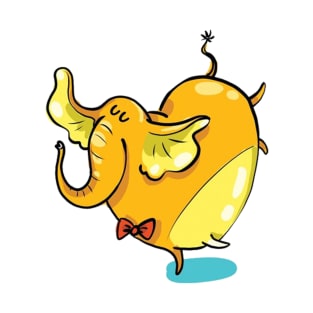 Funny Cute Yellow Dancing Elephant T-Shirt