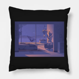 Dreamy Escape: A Lofi Room Illustration Pillow