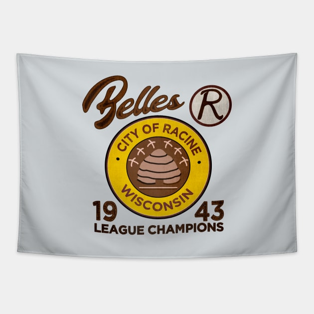 Racine Belles • AAGPBL Patch • Racine, Wisconsin Tapestry by The MKE Rhine Maiden