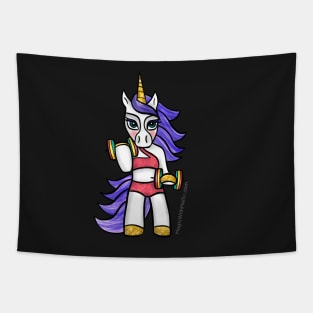 Weightlifting Unicorn - Sport-icorns Active Unicorns illustration series Tapestry