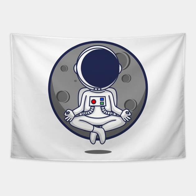 Astronaut lotus pose Tapestry by dhridjie