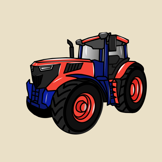 Tractor cartoon illustration by Miss Cartoon