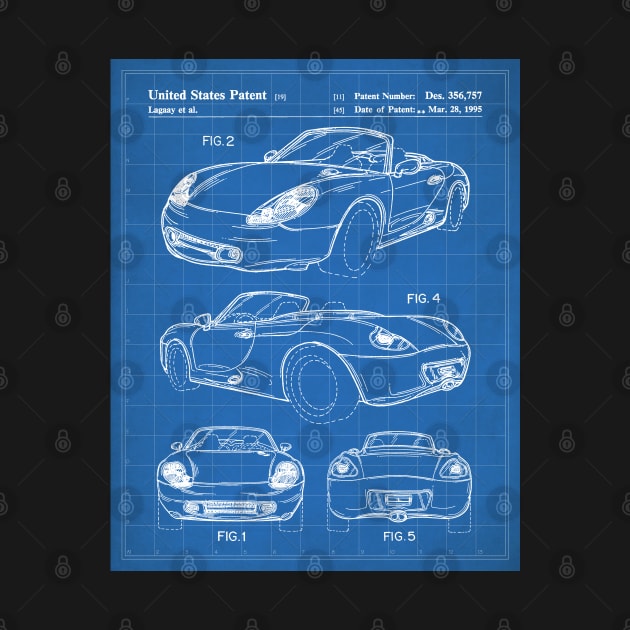 Supercar Sports Car Patent - Car Lover Classic Car Art - Blueprint by patentpress