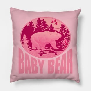 Pink Woodland Baby Bear Camping Cub Pillow