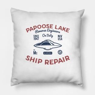 Flying Saucer Papoose Lake Ship Repair Funny UFO Pillow