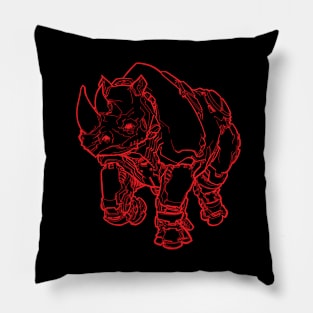 RoboRhino (redline) Pillow