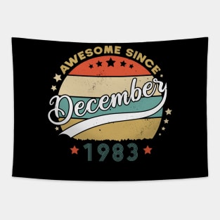 Awesome Since December 1983 Birthday Retro Sunset Vintage Tapestry