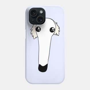 Borzoi dog face with big eyes Phone Case