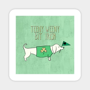 Saint Patrick's Day Dog Design Teeny Weeny Bit Irish Magnet