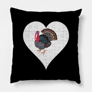 Jigsaw  Turkey Heart Design - Farm Animals Turkey Pillow