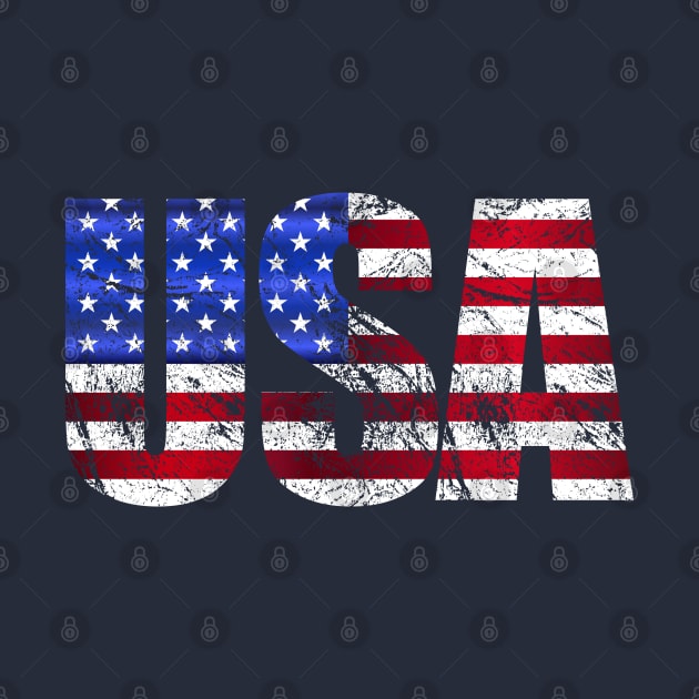 Used Look Grunge USA Writing Flag Design by az_Designs