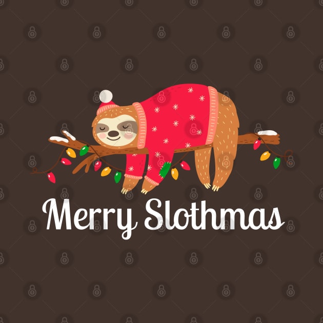 Merry Slothmas Christmas Sloth by Illustradise