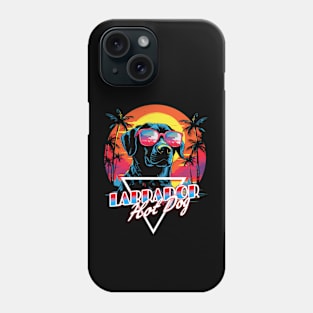 Retro Wave Labrador Hot Dog Shirt Phone Case