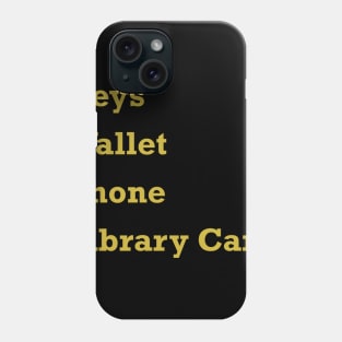 Keys Wallet Phone Library Card Gold Phone Case