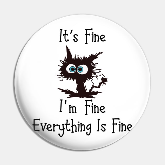 Black cat its fine im fine everything is fine graphic Pin by studio.artslap