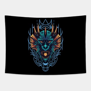 Dragon Illustration With Japanese Style 1.1 Tapestry