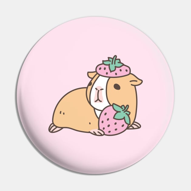 Strawberry Beret Guinea Pig Pin by Noristudio