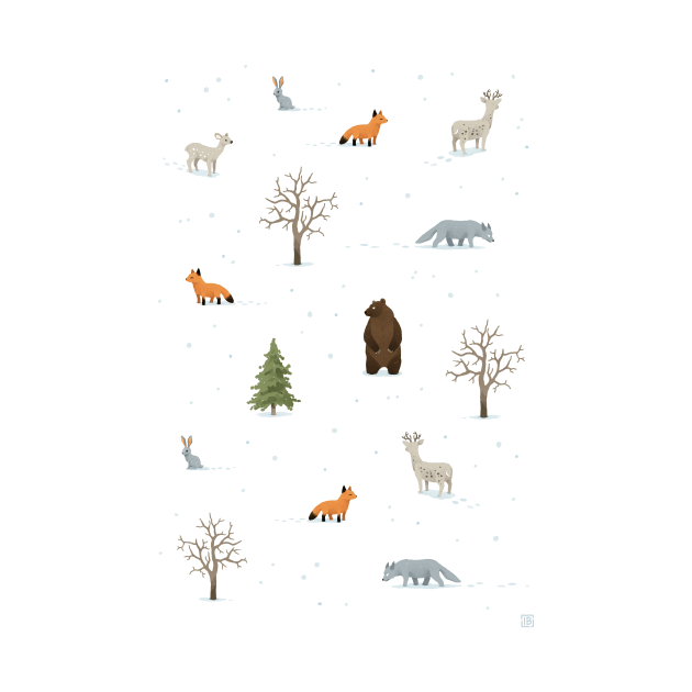 Winter Forest Animals by Freeminds