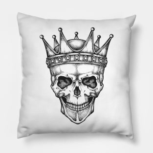 King Skull in a Crown Pillow