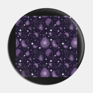 Purple Witches Glowing Potion Pin