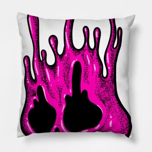 Pink Melting Skull Pillow