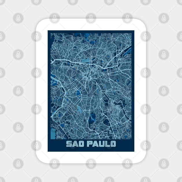 Sao Paulo - Brazil Peace City Map Magnet by tienstencil