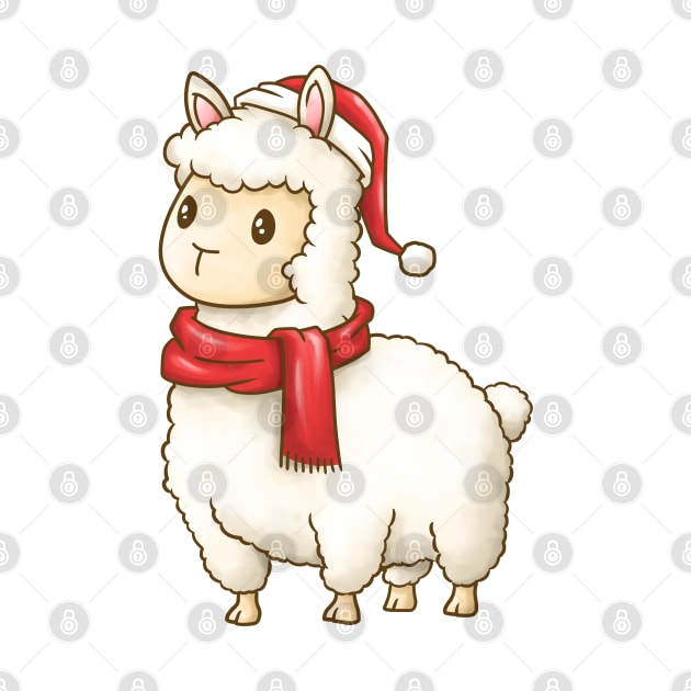 Cute Christmas Llama by Takeda_Art