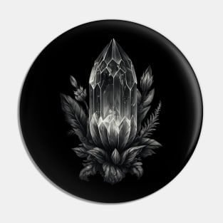 Floral Black Onyx Pin