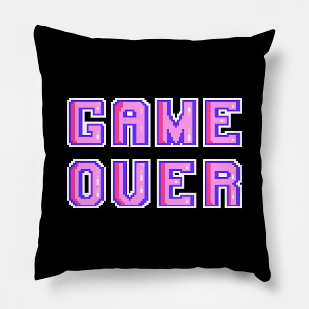 Game Over Pixel Art Retro Pillow by LThings