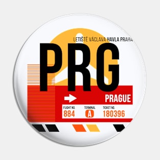 Prague (PRG) Airport // Sunset Baggage Tag Pin