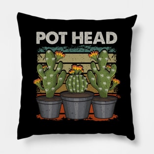 Funny Pot Head Gardening & Plant Pun Pillow