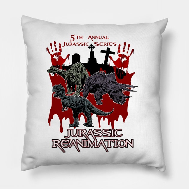 Jurassic Reanimation Design 1 Pillow by Lady Jenji