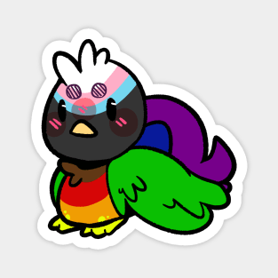 pride birb- Progress Flag Variant Magnet