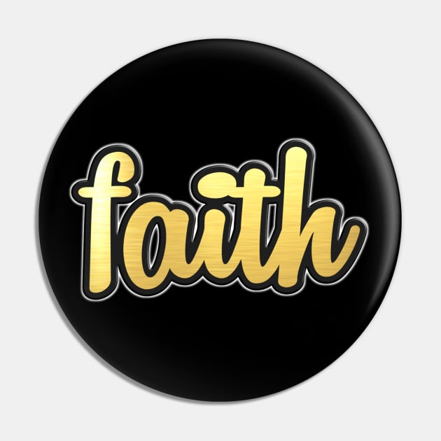 Shiny black and Gold FAITH word ver1 Pin by Donperion