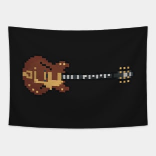 Pixel Brown Country Gentleman Guitar Tapestry