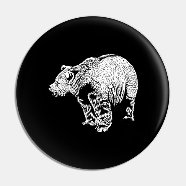 Black and white drawing - brown bear Pin by Modern Medieval Design