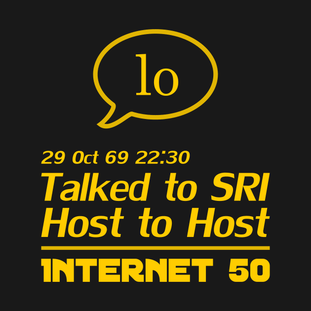 Internet 50 - talked to SRI, Host to host 29 Oct 69 - yellow by patpatpatterns