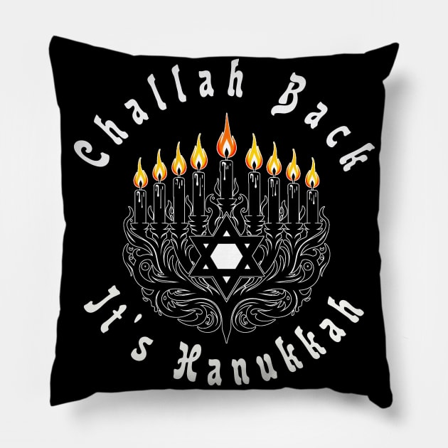Gothic Happy Hanukkah with David's Star Pillow by MetalByte