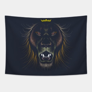 lion head face illustration Tapestry