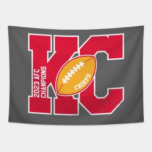 Big Bold Kansas City Chiefs 2023 AFC Champs Tapestry