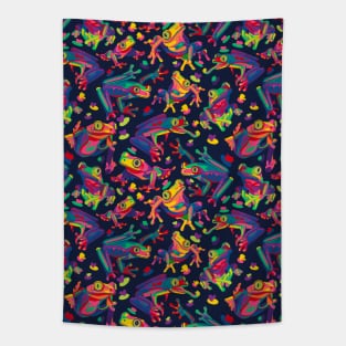 Rainbow Tree Frogs Tapestry