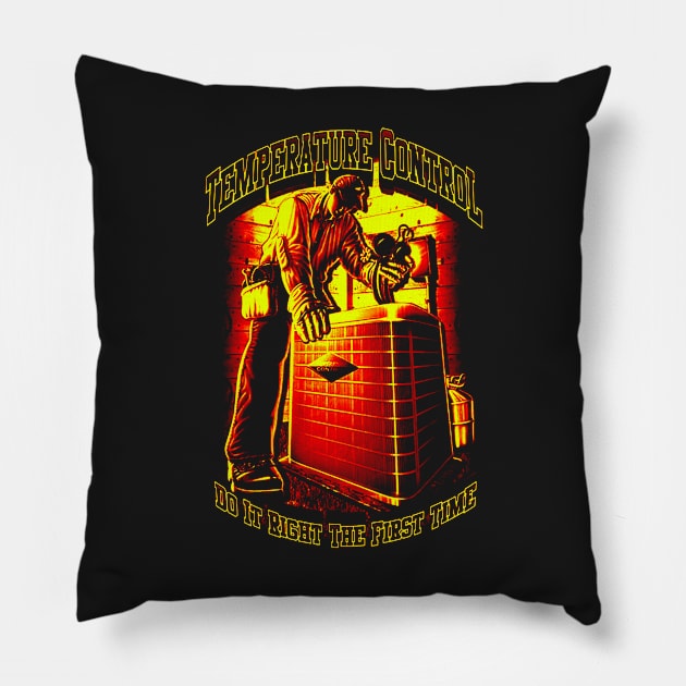 Air Conditioning Heating man Pillow by bobby189