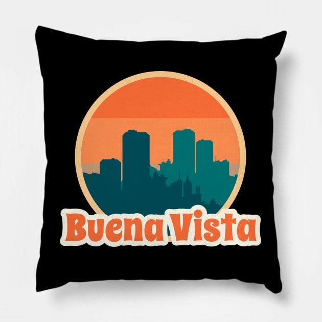 Vintage Buena Vista Pillow by Insert Place Here